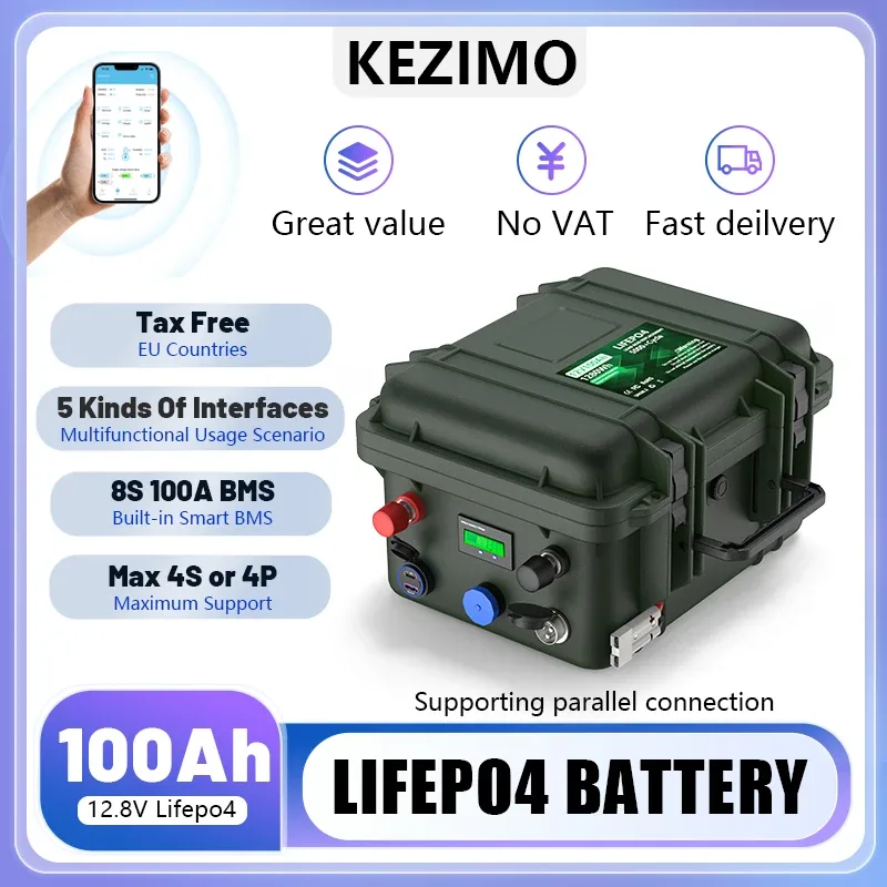 Batterie LiFePO4 12,8 V 100 Ah Bluetooth
