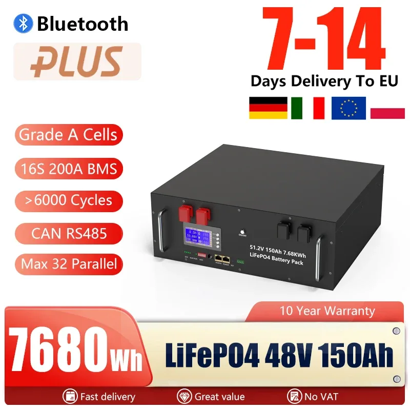 Batterie LiFePO4 48 V 150 Ah Bluetooth
