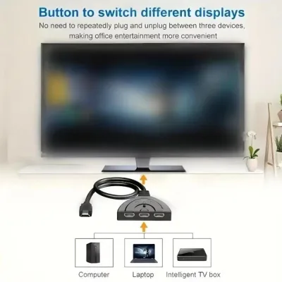 Commutateur HDMI 3 entrées 1 sortie 4K
