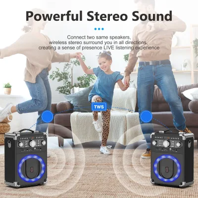 Enceinte karaoké Bluetooth avec 3 microphones – image 2