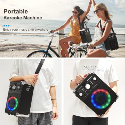 Enceinte karaoké Bluetooth avec 3 microphones – image 3