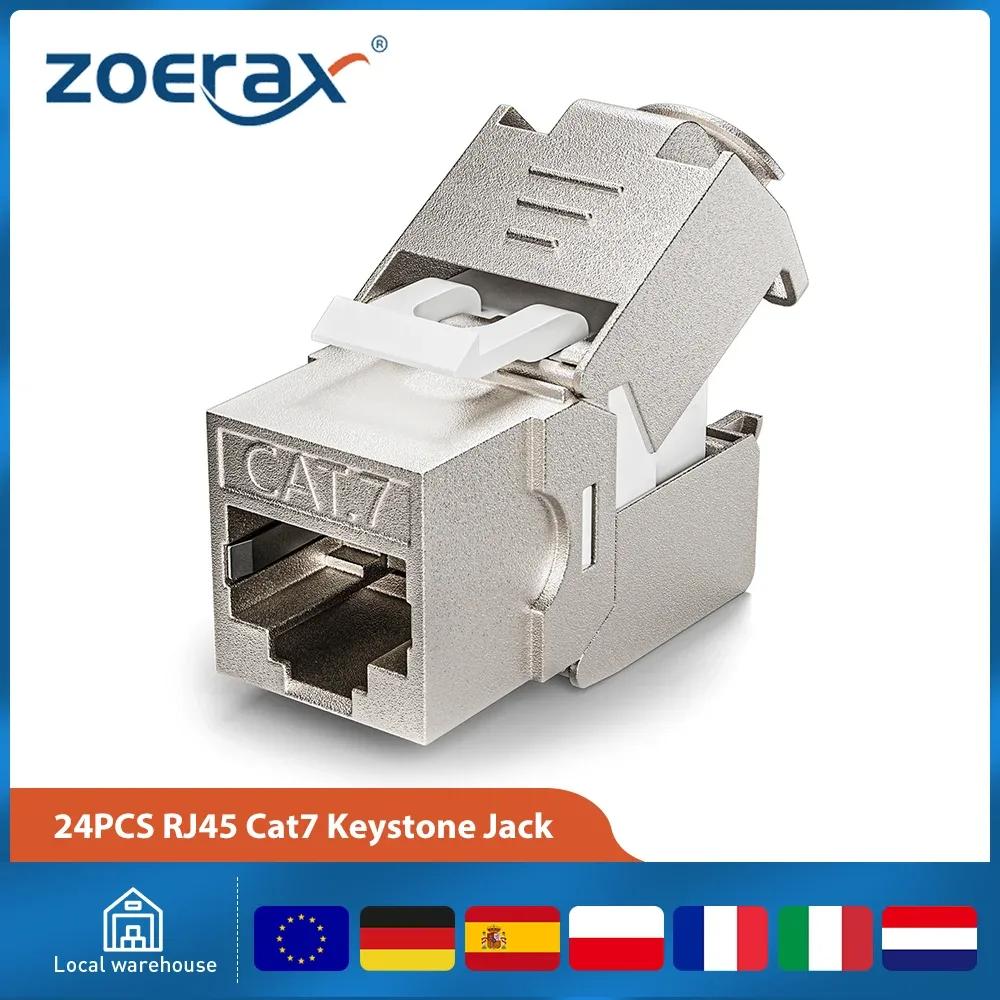Lot de 24 prises keystone RJ45 blindées