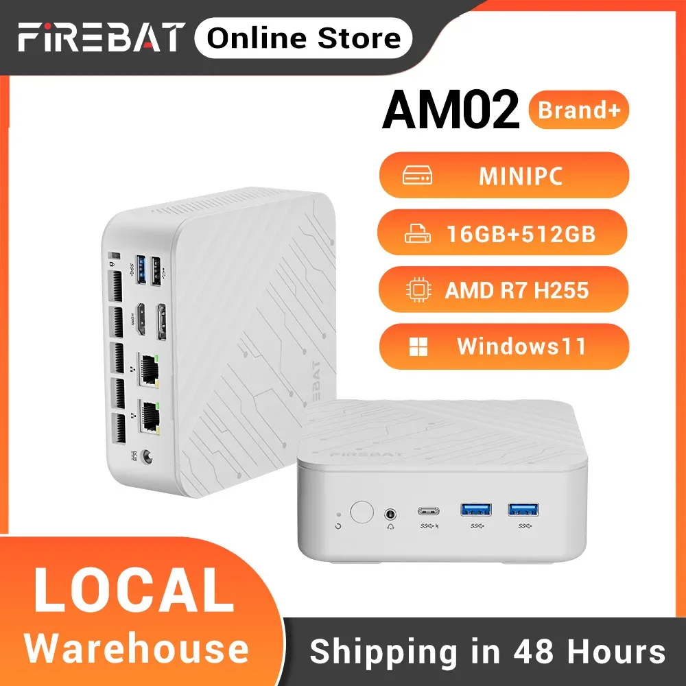 Mini PC blanc Ryzen 7, 16 Go, SSD 512 Go