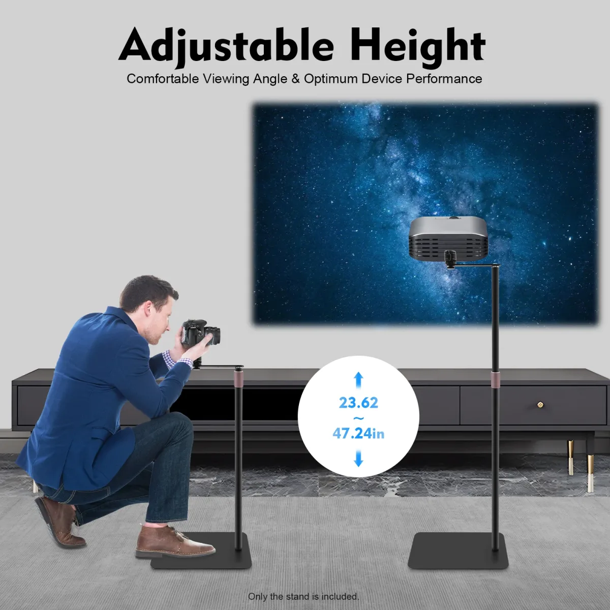 Support de sol pour projecteur, noir